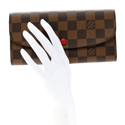 Louis Vuitton Damier Ebene Emilie Wallet Red 2 of 6