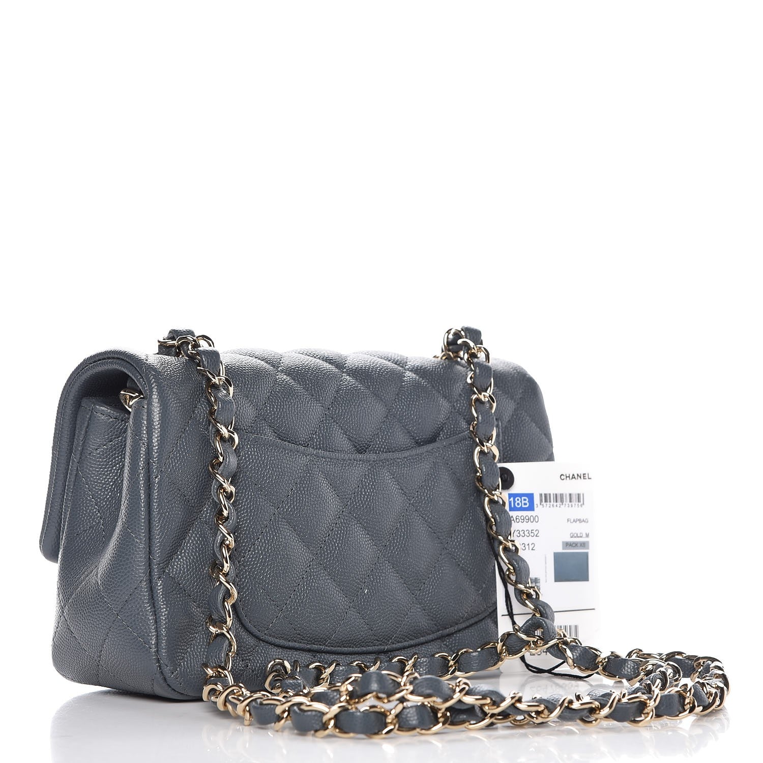 Chanel Caviar Quilted Mini Rectangular Flap Dark Grey 3 of 8