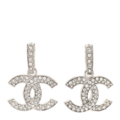 Chanel Crystal Palais Garnier CC Drop Earrings Silver 1 of 4
