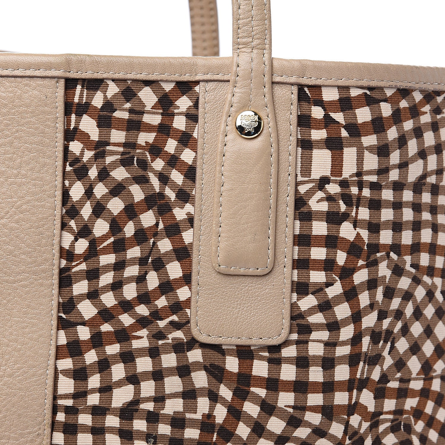 MCM Visetos Medium Liz Reversible Shopper Tote Beige 16 of 17