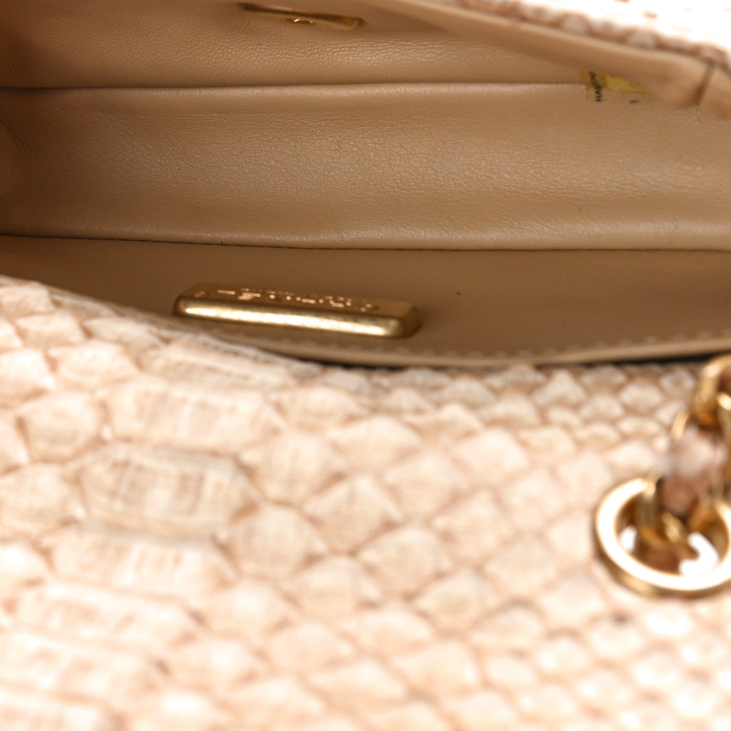 Chanel Snakeskin Extra Mini Rectangular Flap Beige 5 of 9