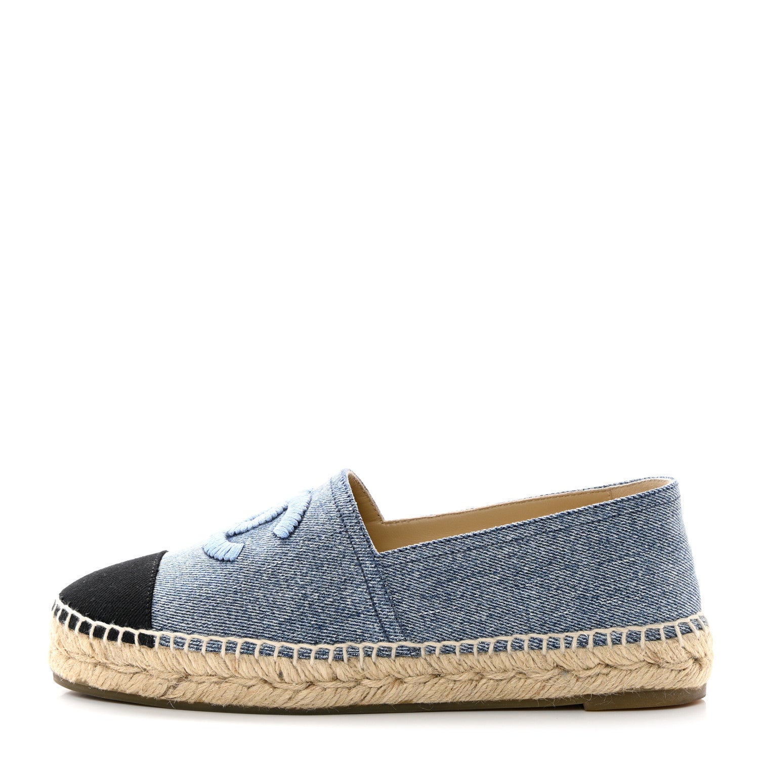 Chanel Denim CC Espadrilles 38 Blue Black 1 of 12