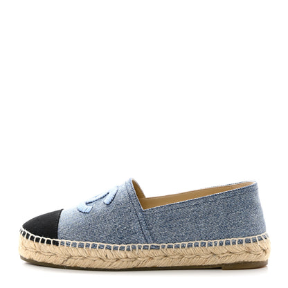 Chanel Denim CC Espadrilles 38 Blue Black 1 of 12