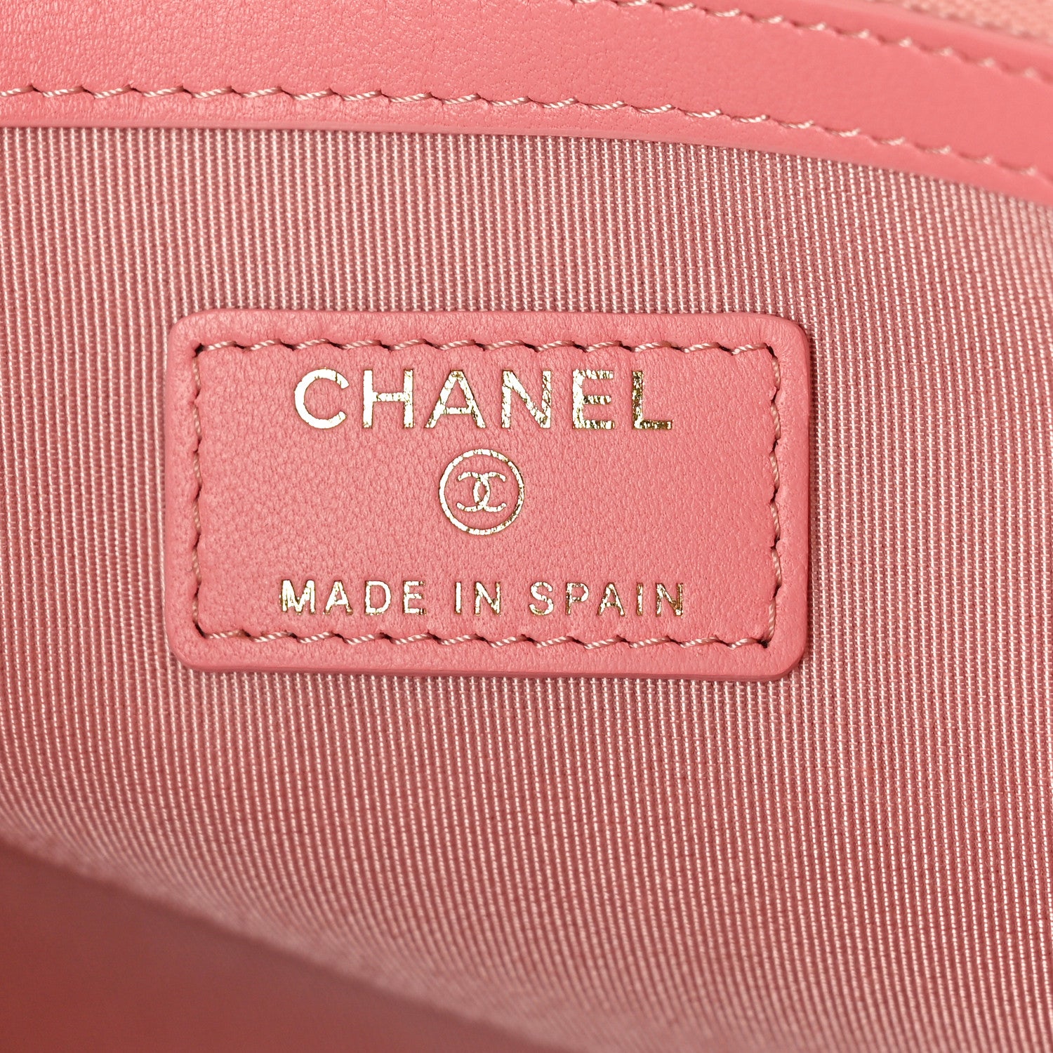 Chanel Lambskin Quilted Large Cosmetic Case Pink 6 of 8