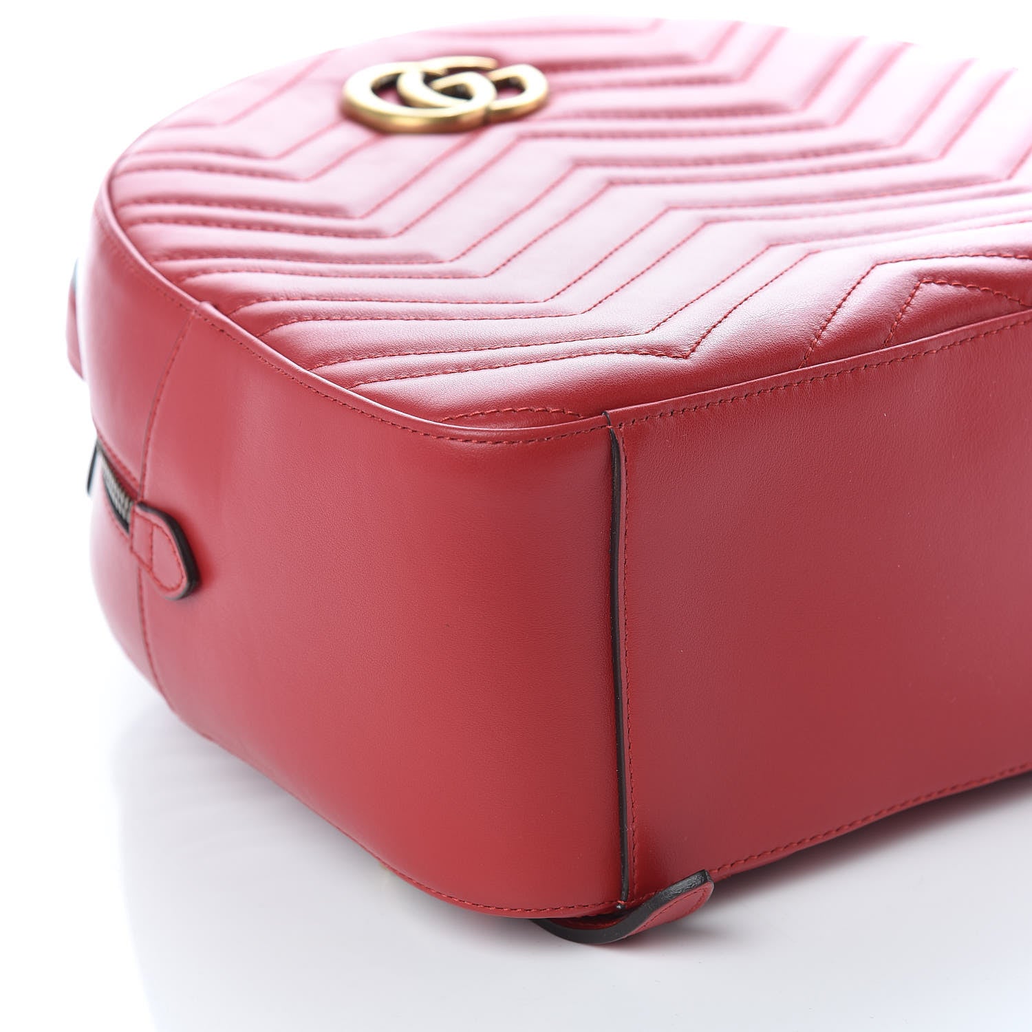 Gucci Calfskin Matelasse GG Marmont Dome Backpack Hibiscus Red 5 of 10