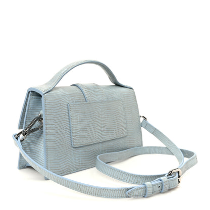 Jacquemus Calfskin Lizard Embossed Le Grand Bambino Light Blue 3 of 10