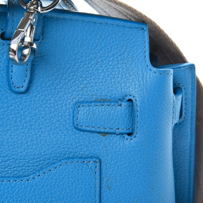 MCM Grained Calfskin Large Milla Convertible Backpack Tile Blue 11 of 13