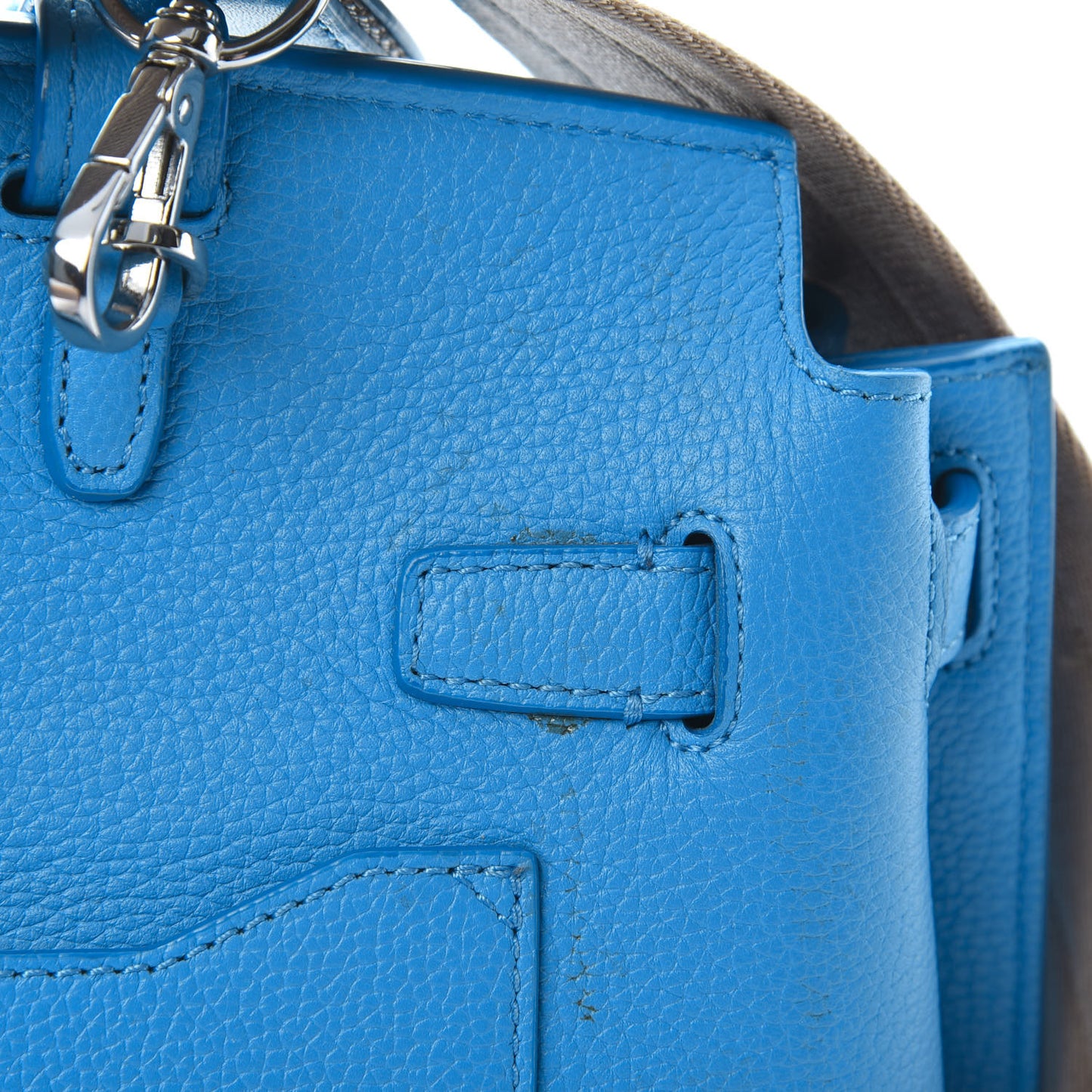 Grained Calfskin Large Milla Convertible Backpack Tile Blue