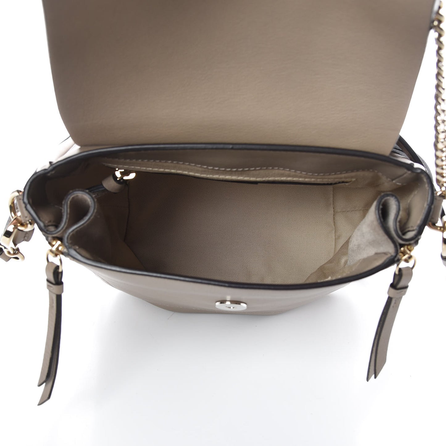 Suede Calfskin Small Faye Backpack Motty Grey