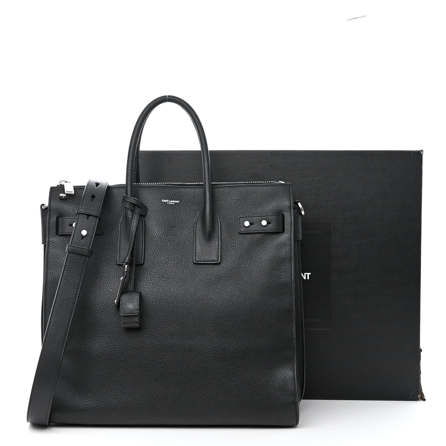 Grained Calfskin Sac De Jour Souple North South Tote Black