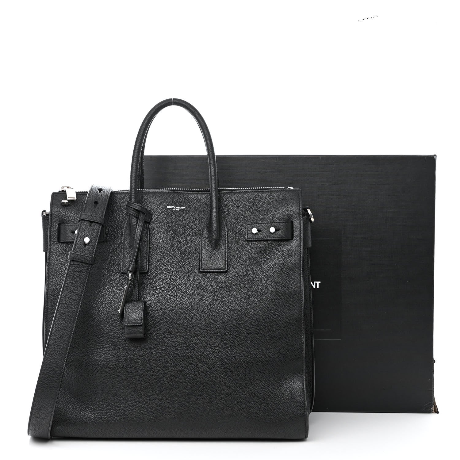 Saint Laurent Grained Calfskin Sac De Jour Souple North South Tote Black 12 of 12