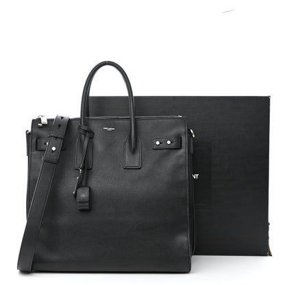 Saint Laurent Grained Calfskin Sac De Jour Souple North South Tote Black 12 of 12