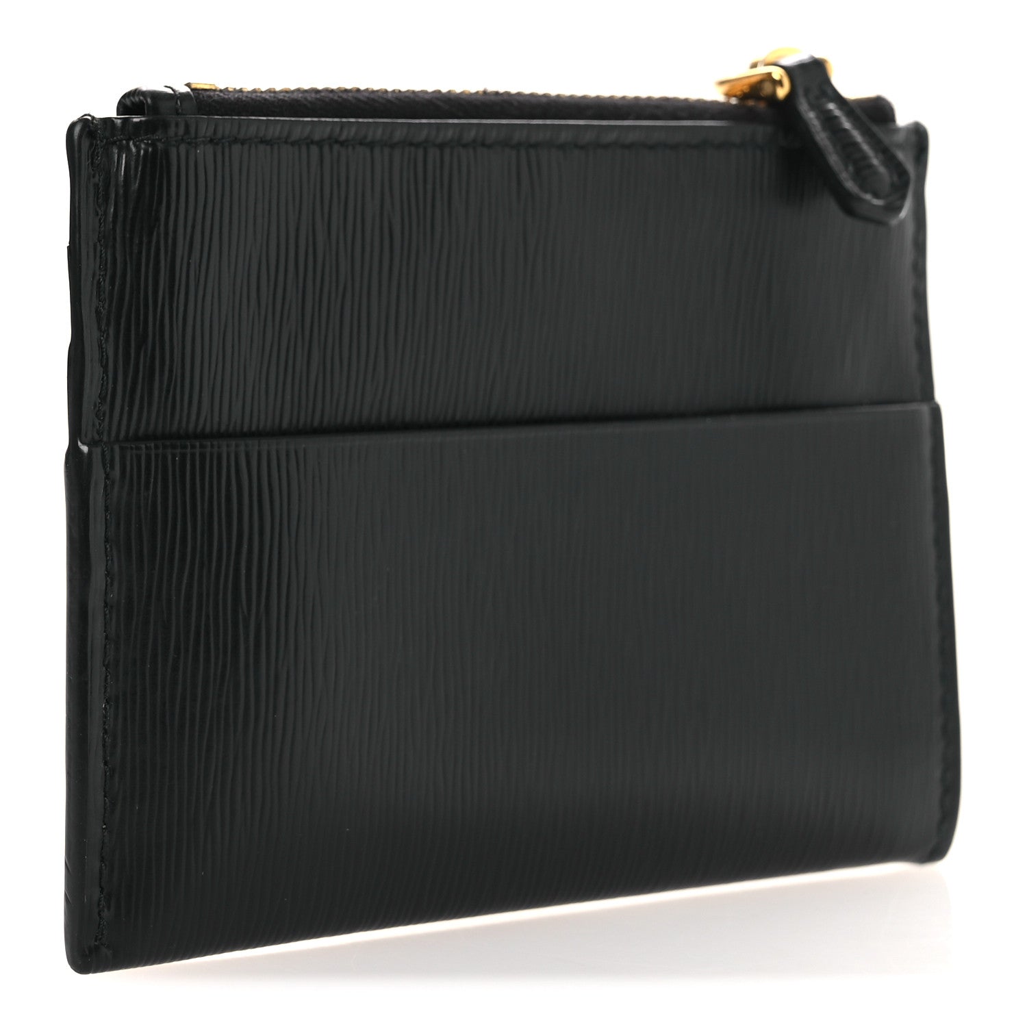 Prada Vitello Move Zip Top Card Holder Wallet Black 3 of 9