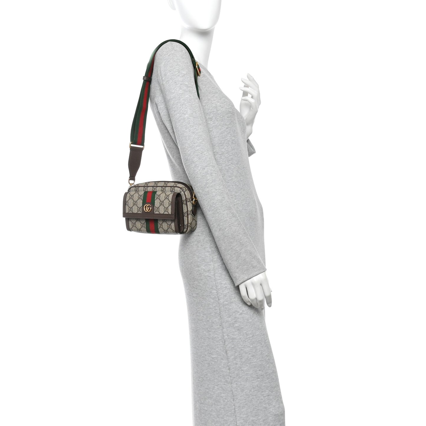 GG Supreme Monogram Web Mini Ophidia Bag Beige Ebony