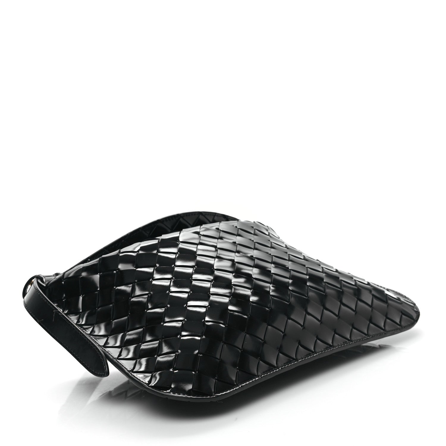 Bottega Veneta Patent Intrecciato Shoulder Bag Black 4 of 11