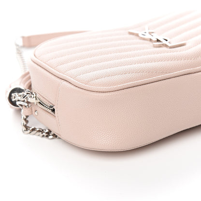 Saint Laurent Grain De Poudre Matelasse Monogram Mini Lou Camera Bag Marble Pink 7 of 9