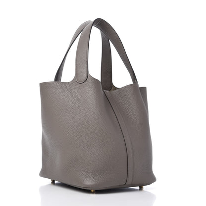 Hermes Taurillon Clemence Picotin Lock 22 MM Etain 3 of 10