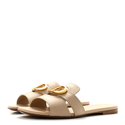 Christian Dior Calfskin 30 Montaigne Flat Slide Sandals 37 Desert 4 of 10
