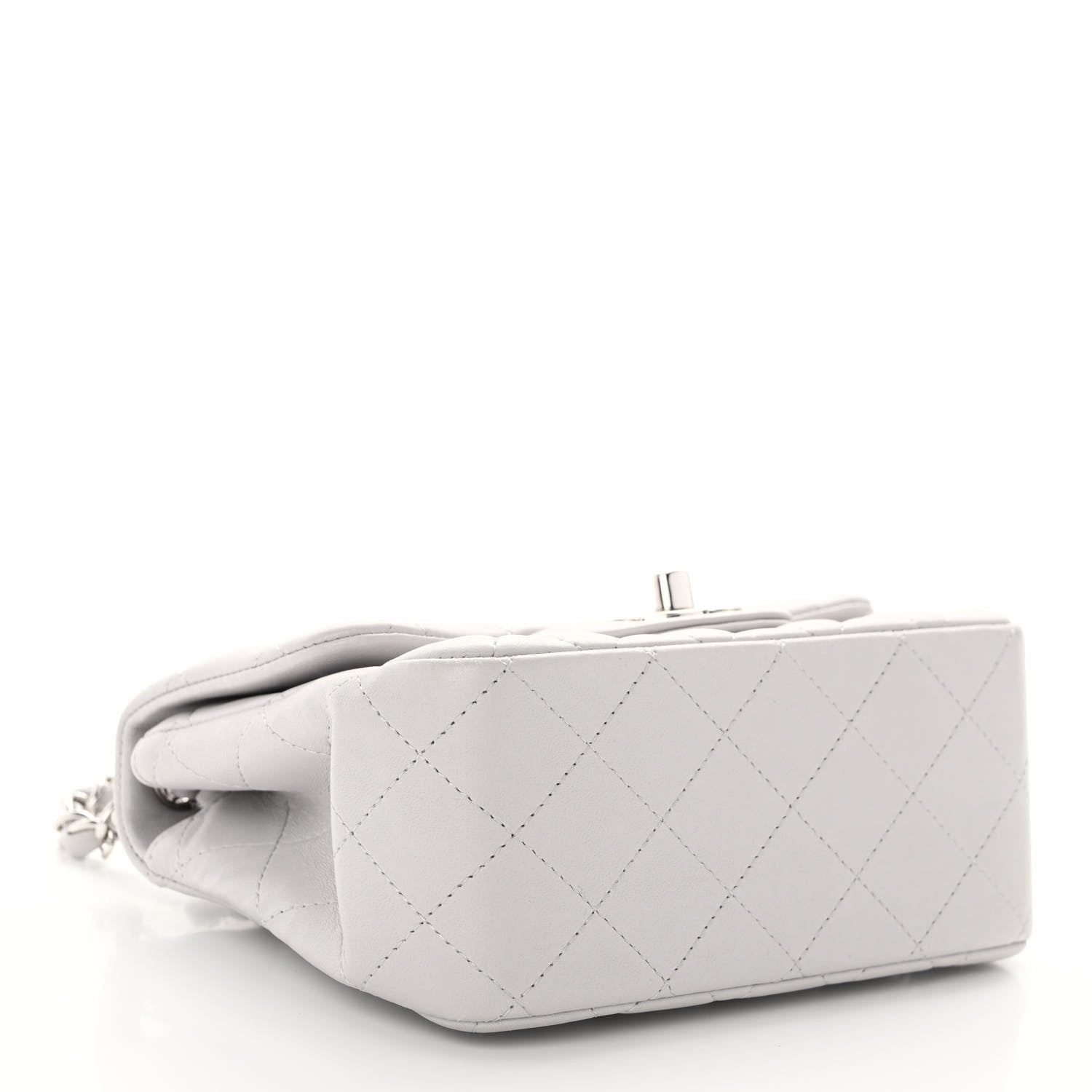 Chanel Lambskin Quilted Mini Square Flap Light Grey 4 of 10