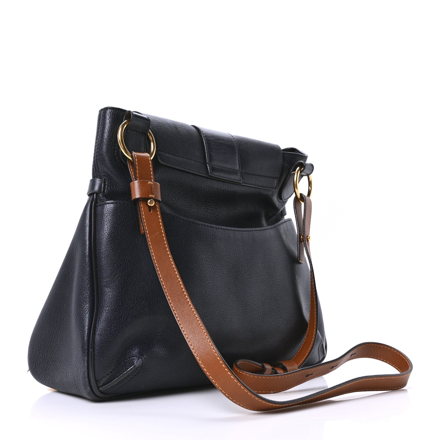 Chloe Grained Lambskin Calfskin Medium Lexa Shoulder Bag Navy 3 of 9
