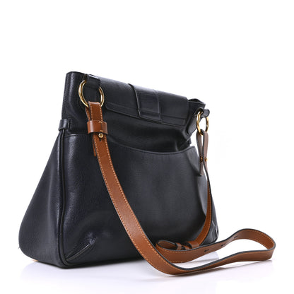 Chloe Grained Lambskin Calfskin Medium Lexa Shoulder Bag Navy 3 of 9