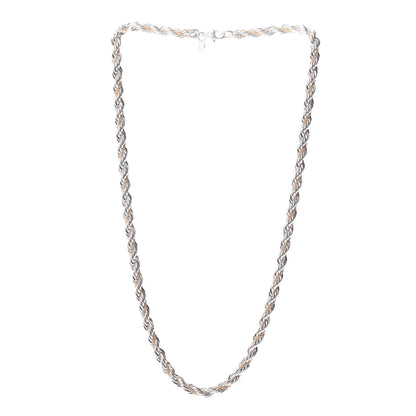 Tiffany Sterling Silver 18K Yellow Gold Rope Chain Necklace 18" 3 of 4