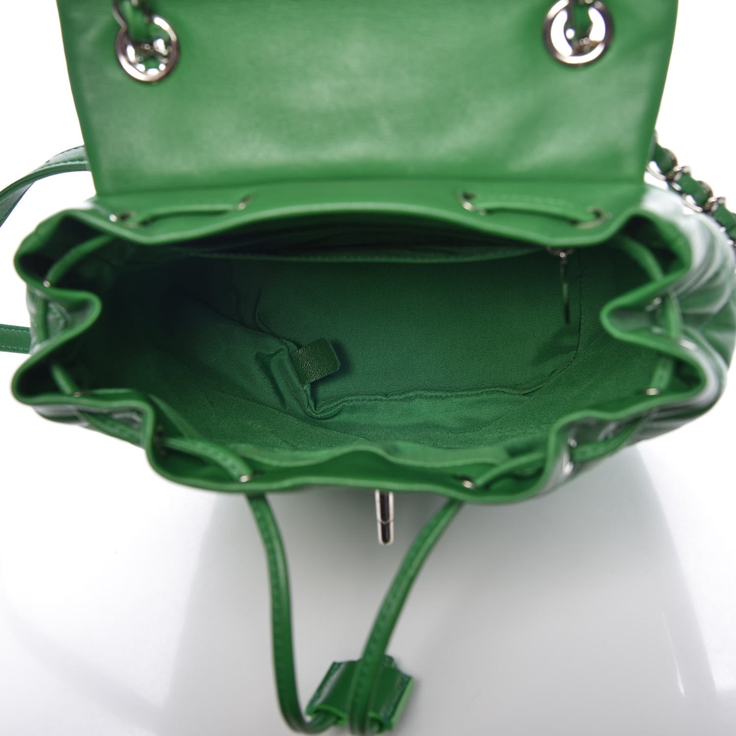 Lambskin Quilted Small Urban Spirit Backpack Green