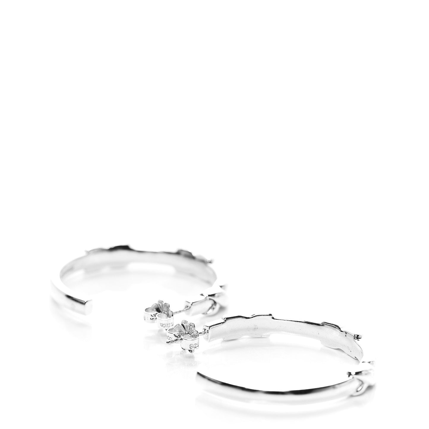Sterling Silver X Hoop Earrings