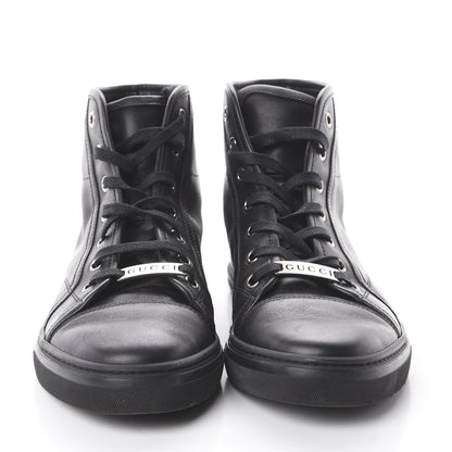 Gucci Calfskin Womens High Top Sneakers 37.5 Black 3 of 6