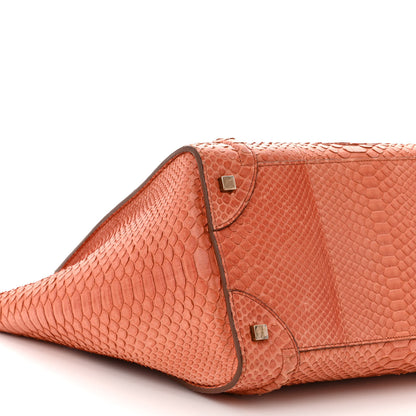 Celine Snakeskin Mini Luggage Orange 8 of 12