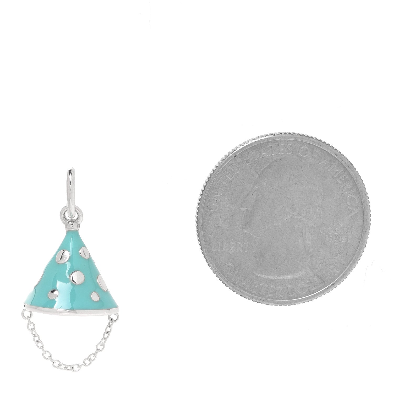 Tiffany Sterling Silver Enamel Party Hat Charm Blue 2 of 4