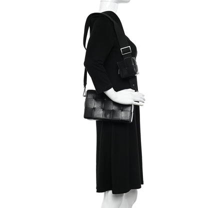 Bottega Veneta Calfskin Maxi Intreccio Cassette With Strap Bag Black 2 of 11