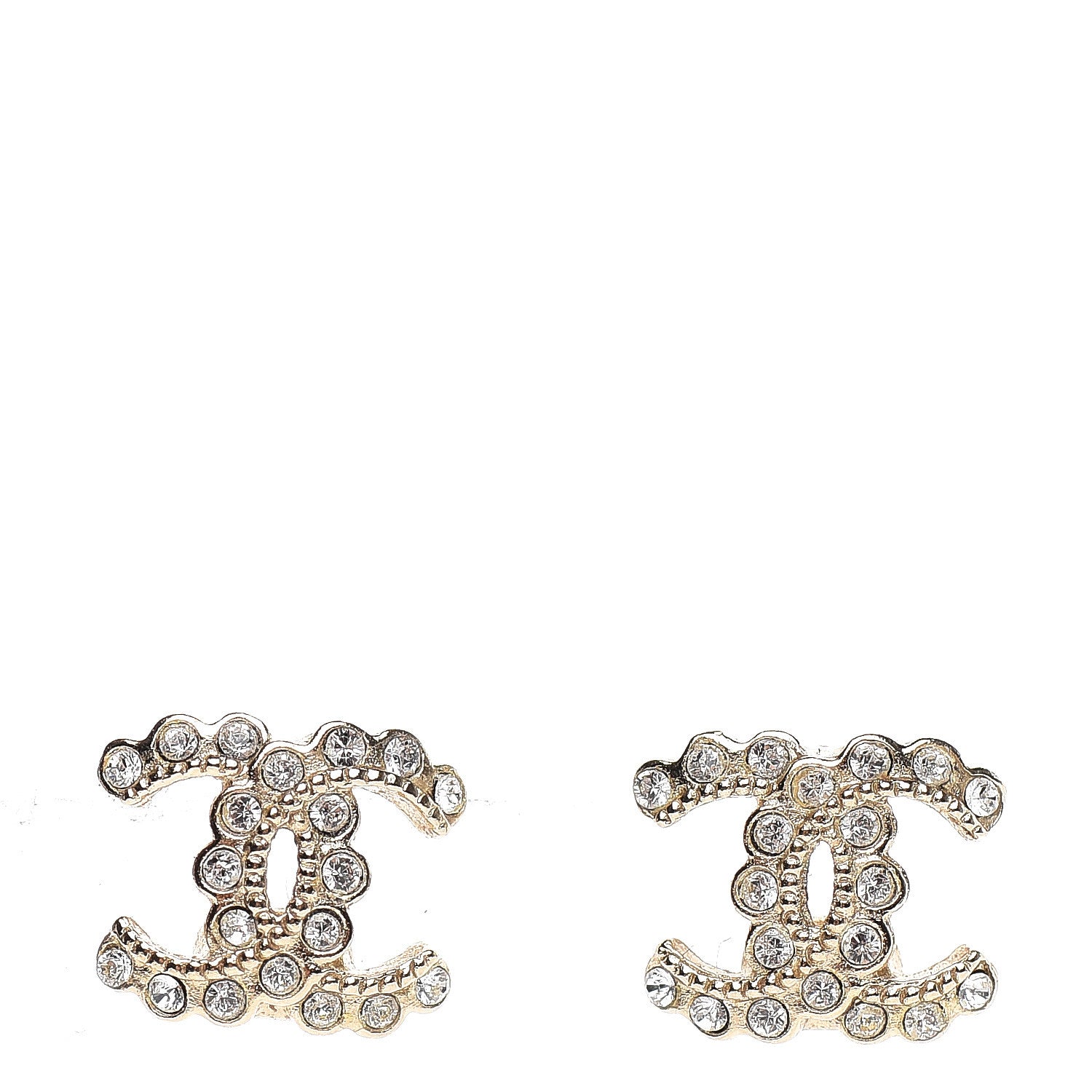 Chanel Crystal Mini CC Earrings Light Gold 1 of 5