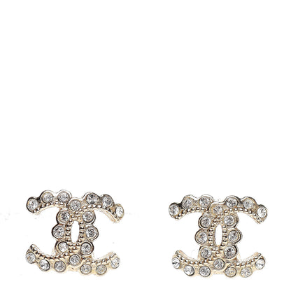 Chanel Crystal Mini CC Earrings Light Gold 1 of 5
