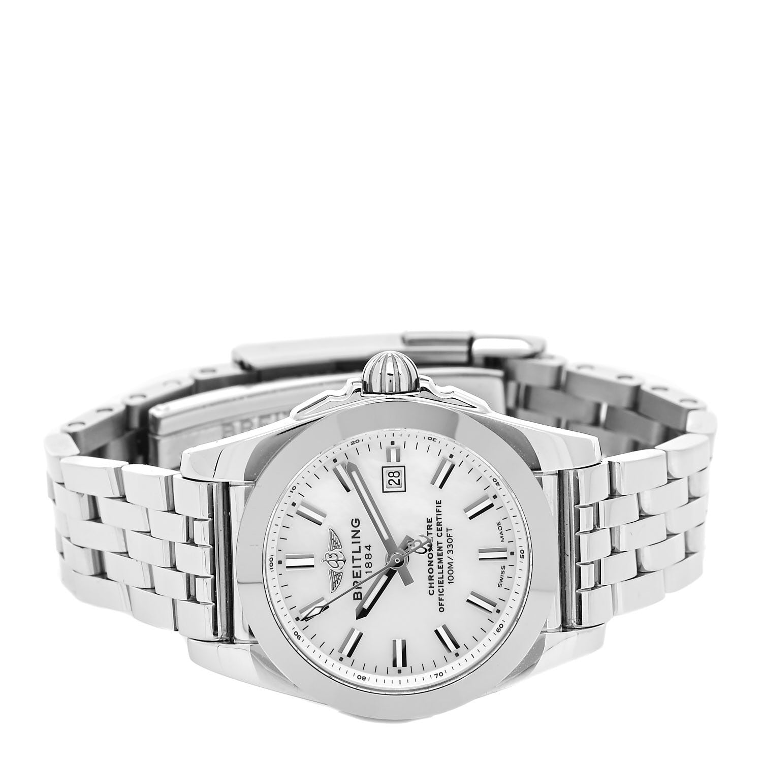 Breitling Stainless Steel Mother of Pearl 29mm Galactic Quartz Watch White W72848 2 of 5