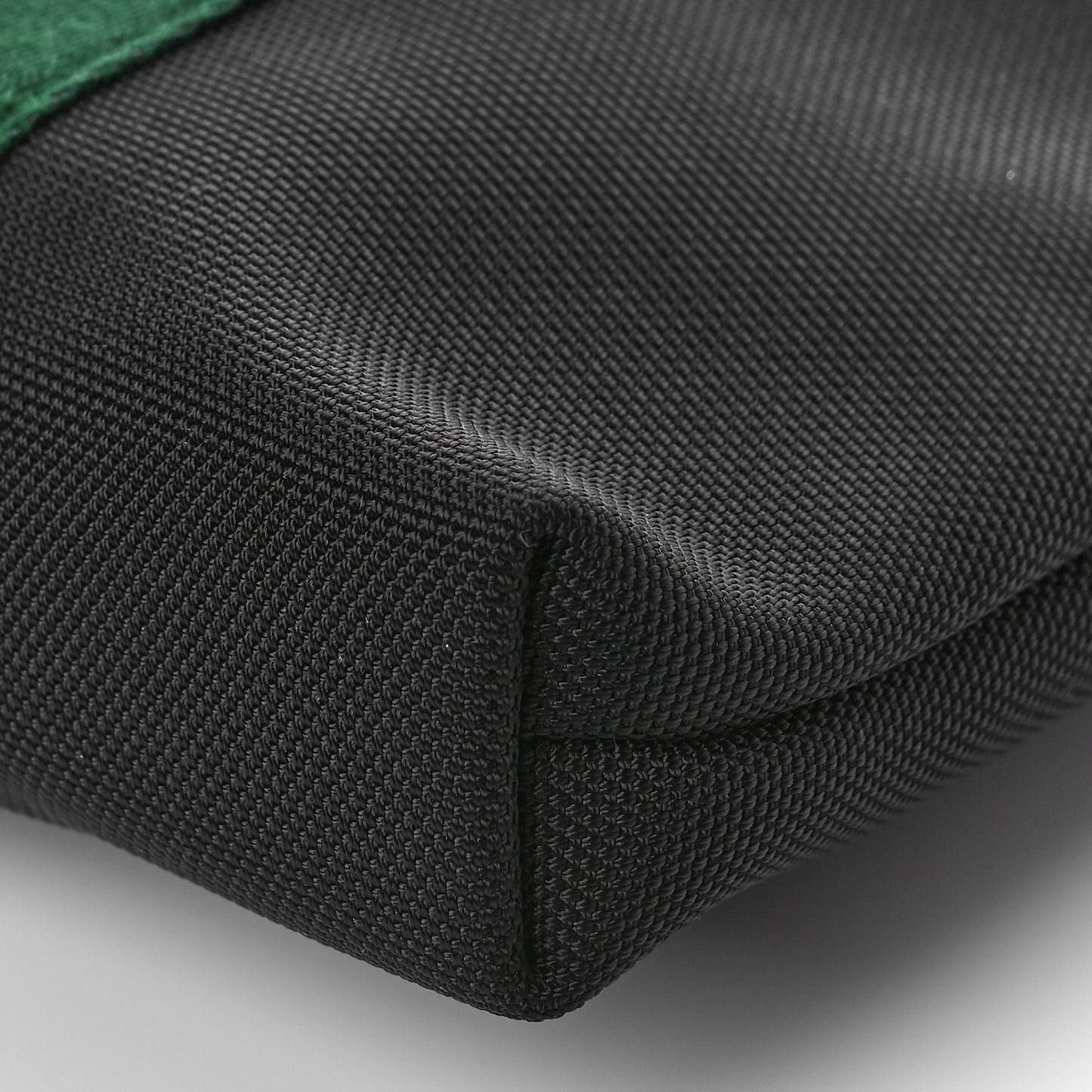 Techno Canvas Selleria Calfskin Web Small Flat Messenger Bag Black