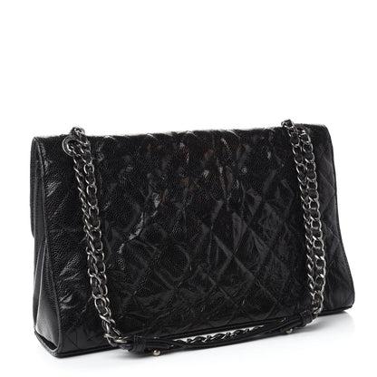 Chanel Crumpled Grained Calfskin Jumbo CC Crave Flap Black 3 of 14