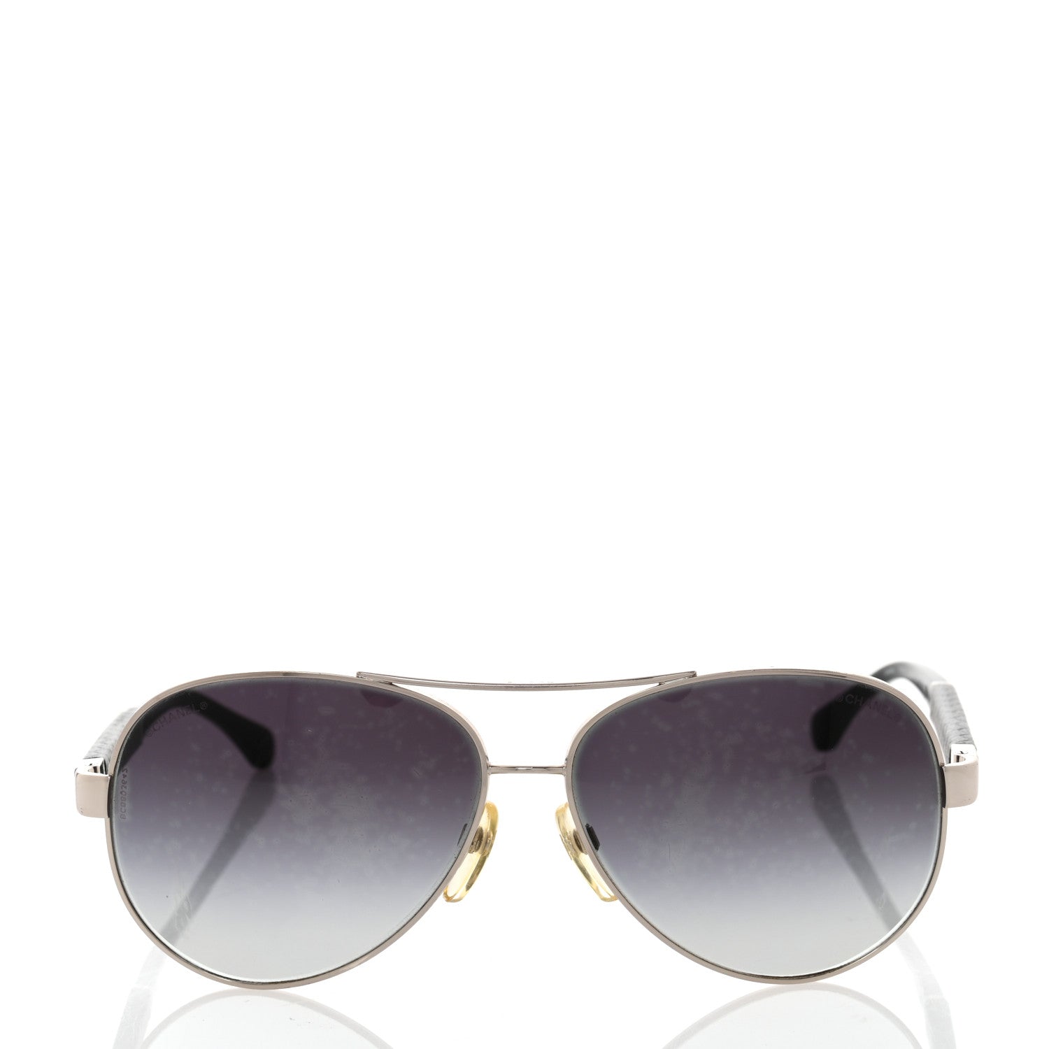 Chanel Lambskin Quilted CC Aviator Sunglasses 4195-Q Black 2 of 8