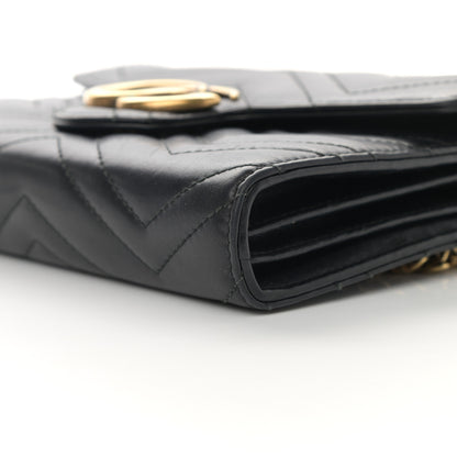 Gucci Calfskin Matelasse GG Marmont Chain Wallet Black 10 of 14