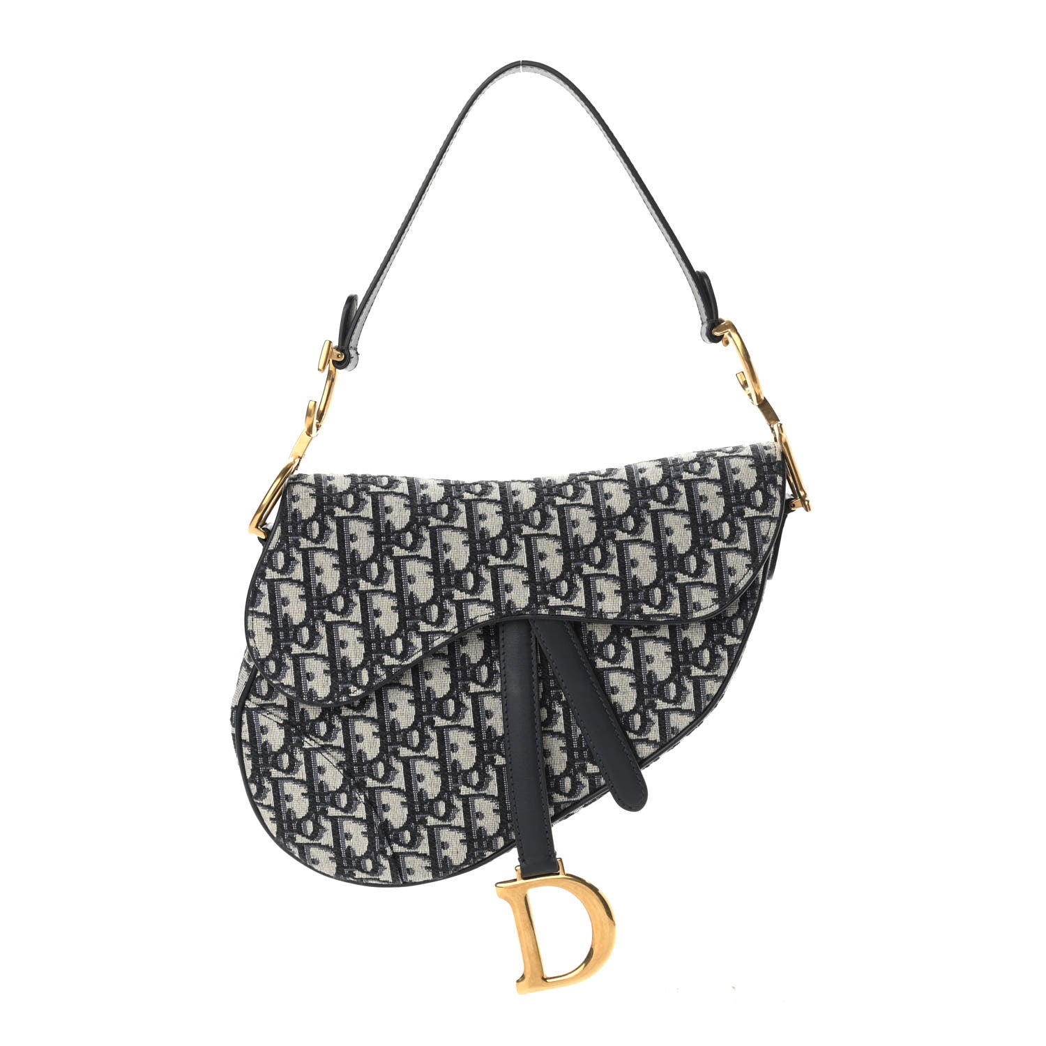 Christian Dior Oblique Saddle Bag Blue 1 of 9
