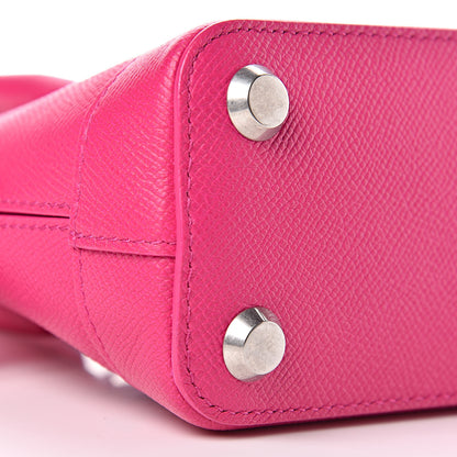 Balenciaga Signature Grained Calfskin Logo XXS Ville Top Handle Bag Fuchsia 10 of 11