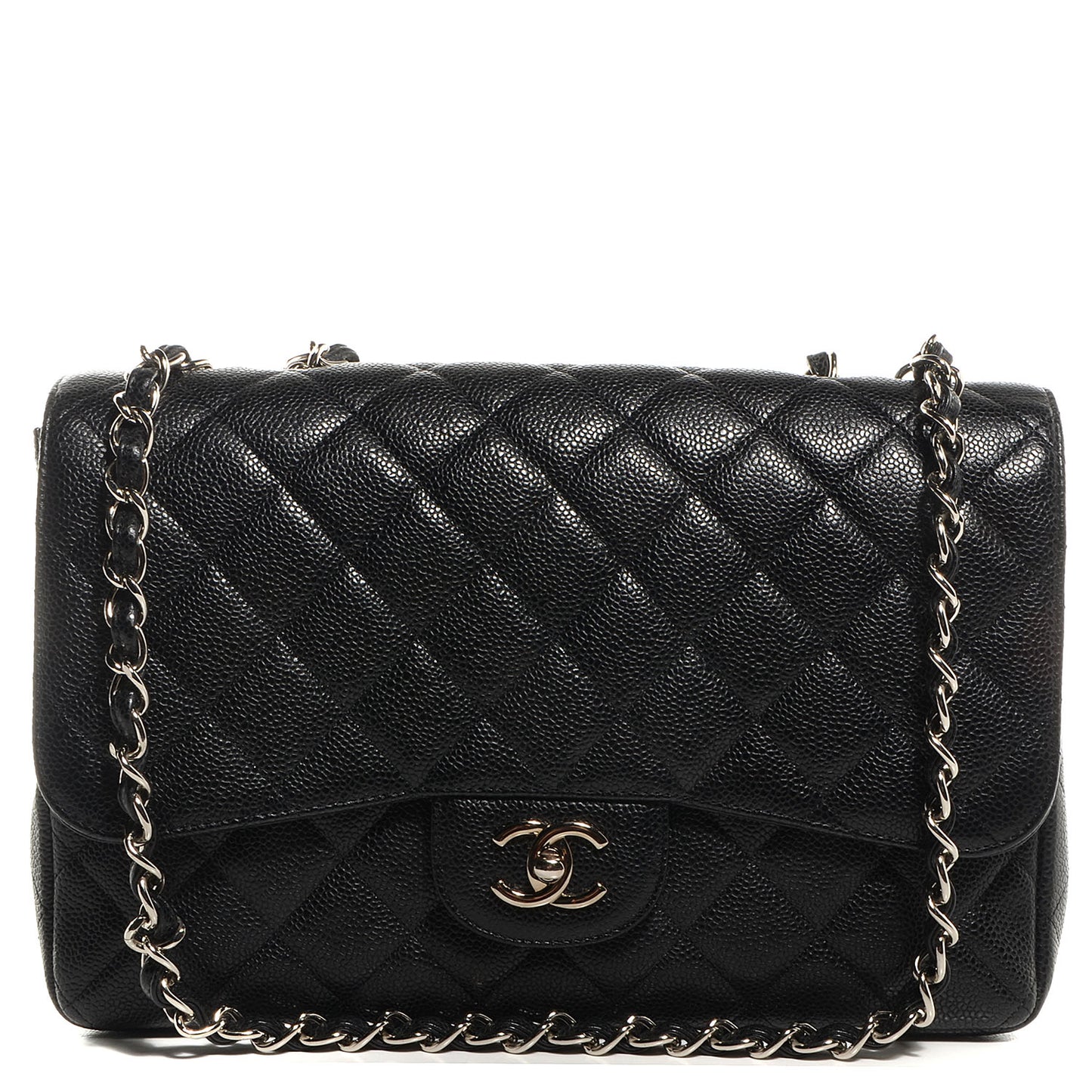 Caviar Jumbo Single Flap Black
