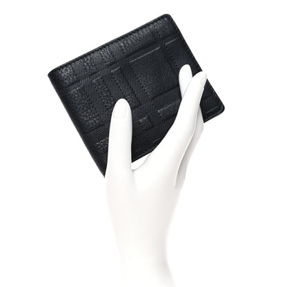 Burberry Signature Grain Calfskin Check Bi-Fold Wallet Black 2 of 8