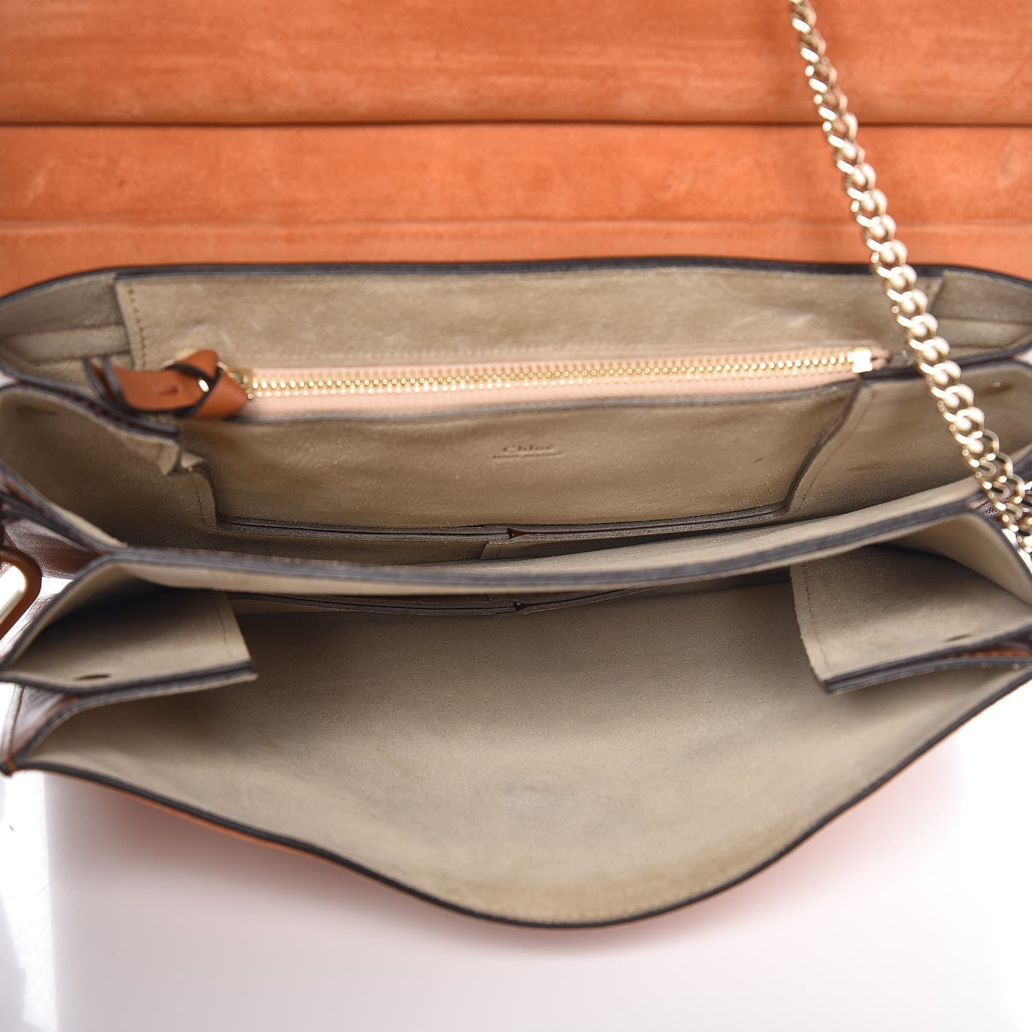 Chloe Python Suede Medium Faye Shoulder Bag Tannish Red 5 of 9