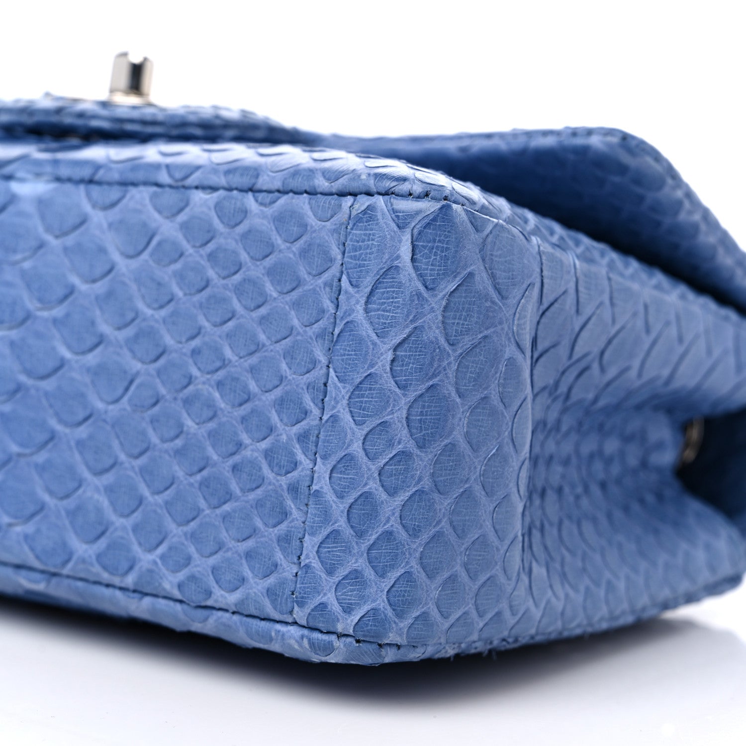 Chanel Snakeskin Mini Rectangular Flap Blue 9 of 9