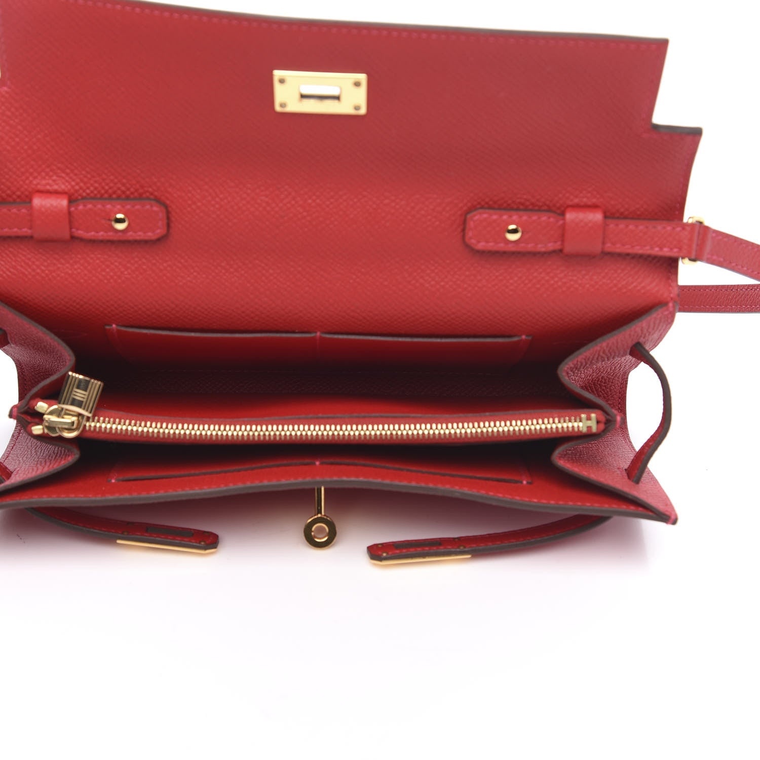 Hermes Epsom Kelly Wallet To Go Rouge Casaque 5 of 12