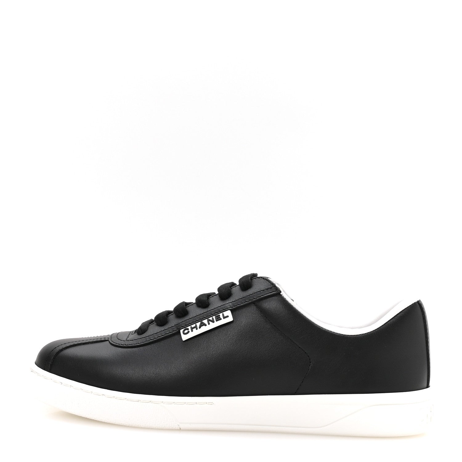 Chanel Calfskin CC Womens Sneakers 38 Black 1 of 8