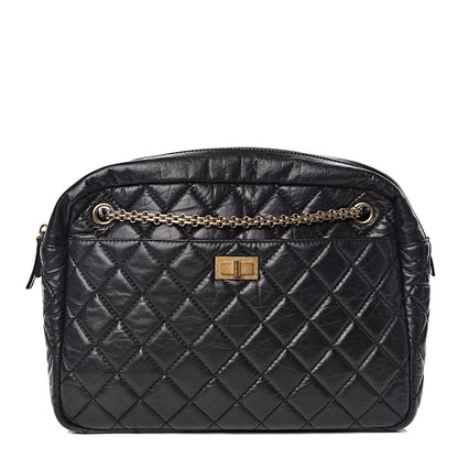 Chanel Aged Calfskin Quilted Large Reissue Camera Case Black 1 of 9