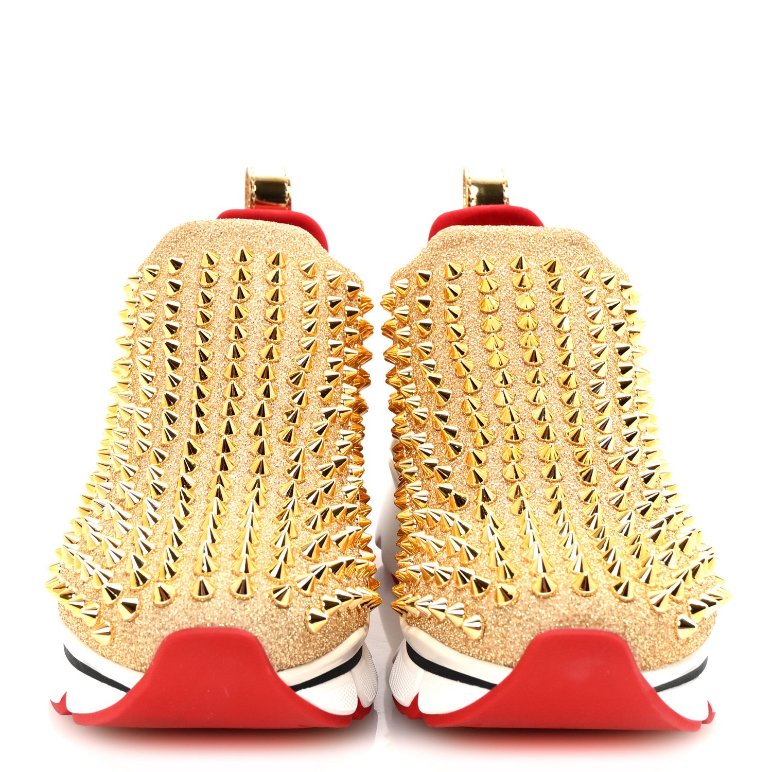 Christian Louboutin Neo Lame Spike Sock Donna Flat Sneakers 36 Gold 3 of 9