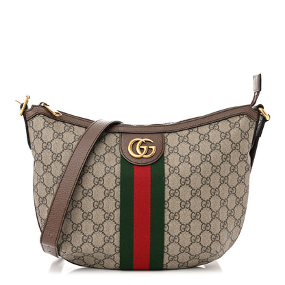 Gucci GG Supreme Monogram Web Small Ophidia Half Moon Hobo Brown 1 of 13